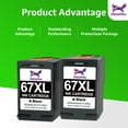 thumbnail image 6 of 67XL Black Ink Cartridges Compatible for HP 67 Black Ink Cartridges HP 2700 2752e 2742e 6000 6055e, 6 of 17