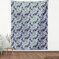 thumbnail image 4 of Ambesonne Cartoon Fabric by the Yard Upholstery, Colorful Horses at Zoo, 2 Yards, Ceil Blue Multicolor, 4 of 5