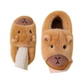 thumbnail image 3 of Wovix Women Fuzzy Slippers Cute Capybara Shape Soft Cozy Warm Anti-Slip Soles Indoor Fluffy Slippers Gift Comfort And Relaxation Shoes Coffee 45, 3 of 5