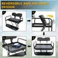 thumbnail image 3 of Kojem Golf Cart Rear Seat for Yamaha G14 G16 G19 G22 Flip Folding Rear Back Seat Kit Black Steel Frame Synthetic Leather Seat, 3 of 10