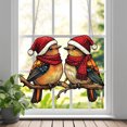 thumbnail image 4 of Acrylic Window Hanging, Festive Birds with Santa Hats in 2D Stained Glass Style, Perfect for Home Decoration, Gift for Parents, 4 of 4