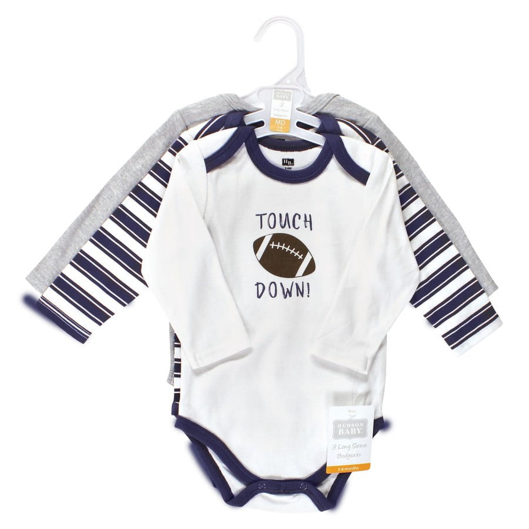 Hudson Baby Cotton Long-Sleeve Bodysuits, 3- Pack, Newborn- 24 Months