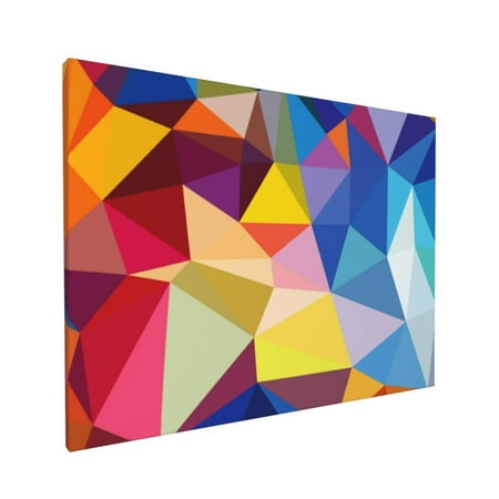 

Decor Geometric Polygonal Background Wall Decor Bathroom Canvas Painting Modern Decorations Framed Artwork For Bathroom Bedroom Living Room 12x16in