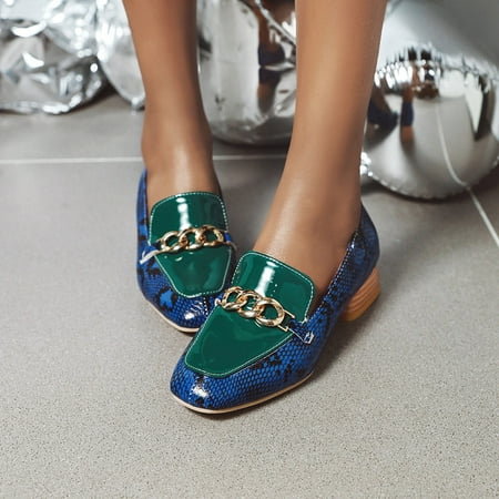 

Fashion Artificial Snake Pattern Leather Low Heel Ladies Summer Sandals