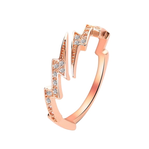 Plated Rings - Vintage Wrap Stacking Statement Rings with Finest Cubic Zirconia for Women Adjustable Open Rings