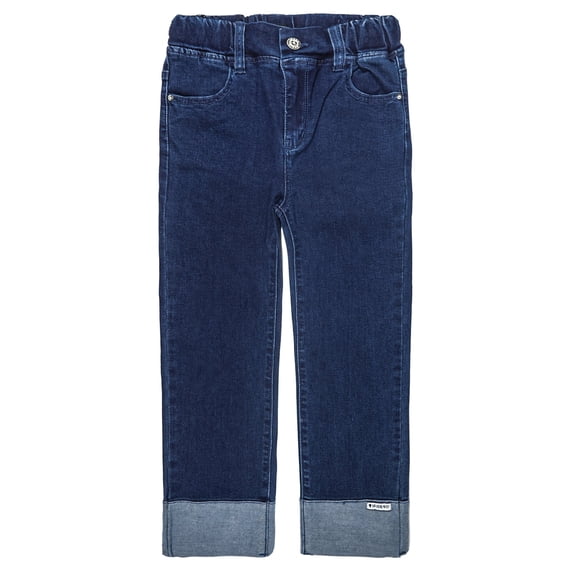 KIDSCOOL SPACE Big Girls Jeans,Elastic Waist Stretchy Denim Pants,Blue,8-9 Years