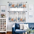 thumbnail image 2 of Blue Coastal Kitchen Curtains Sets for Windows 36 Inch Length, Summer Beach Starfish Weeping Eucalyptus Wooden Rod Pocket Window Treatments Tier Curtains and Valances Set for Bedroom/Bathroom, 2 of 8