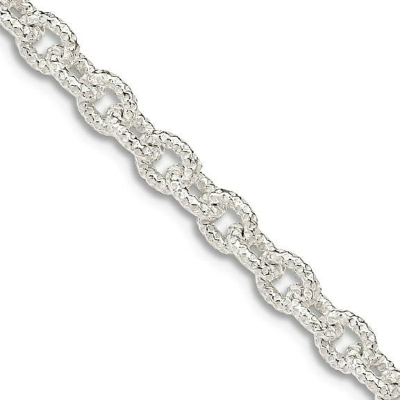 925 Sterling Silver Satin Patterned 3.5mm Fancy Rolo Chain Necklace 16 Inch Lobster Claw Chain Necklace for Women and Me