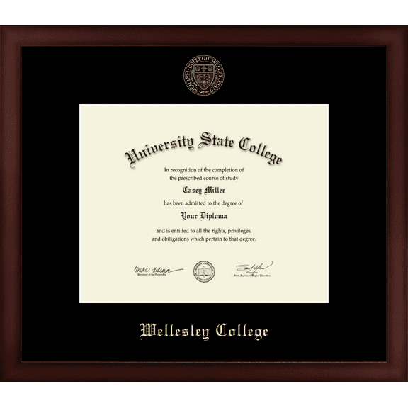 Wellesley College Diploma Frame, Document Size 10" x 8"