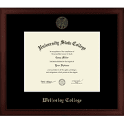 Wellesley College Diploma Frame, Document Size 10" x 8"