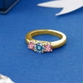 thumbnail image 4 of Gem Stone King 18K Yellow Gold Plated Silver Ring Persian Blue Moissanite Lab Grown Diamond (1.00 Cttw, Size 5), 4 of 4