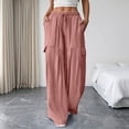 thumbnail image 5 of Edvintorg Lounge Pants Women with Pockets Flowy Lightweight Elastic Waisted Loose Cascual Wide Leg Trouser with Pockets Womens Clothes Pink XL, 5 of 8