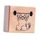 thumbnail image 2 of Sello de madera con forma de gato, tamaño pequeño, de 0,2 pulgadas, para manualidades y envíos por correo. Aptitud física, 2 of 9