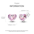 thumbnail image 3 of MULA Original Pink Heart Love 925 Sterling Silver Stud Earrings AAA CZ for Women Jewelry Gift, 3 of 5