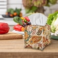 thumbnail image 4 of Psesaysky Tissue Box Cover, Boho Paisley Floral Square Decorative Car Tissue Holder PU Leather Facial Paper Case Organizer Dispenser for Bathroom, Vanity Countertop, Night Stands, Desk, 4 of 7