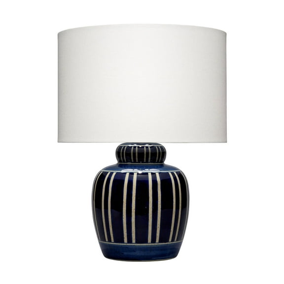 Arthur Ceramic Table Lamp with Linen Shade Navy Blue