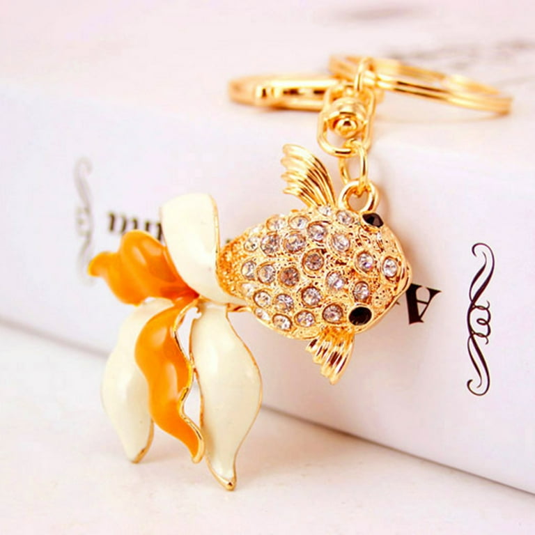 Goldfish in a store bag keychain