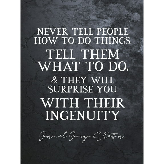 Slate Quote General Patton Surprise Ingenuity Extra Large XL Wall Art Poster Print