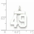 thumbnail image 2 of Sterling Silver Rhodium-plated Small Polished Number 49 Charm QSS49 (20mm x 8mm), 2 of 2