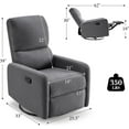 thumbnail image 2 of Jocisland Swivel Glider Rocking Recliner Chair for Adults, Nursery Rocker Reclining,  Upholstered Single Sofa Armchair for Living Room Bedroom Nursing, Linen Gray, 2 of 9
