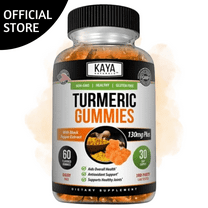Kaya Naturals Turmeric Supplements Gummies | Pure Nature Turmeric Curcumin |Turmeric Ginger Gummies - | Turmeric with Black Pepper Extract - 60 Count