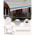 thumbnail image 5 of Sun Shade Sail 12x16Ft Geometric Bohemia Stripes Orange Turquoise and Blue Uv Block Sunshade Canopy Outdoor Shade Cover Rectangle Shade Cloth For Patio Garden Yard Deck Pergola, 5 of 6