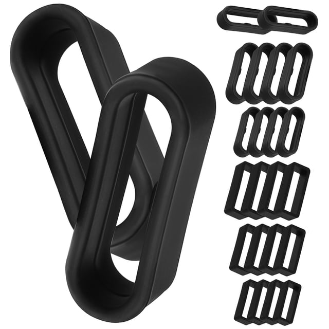 MasteelfCA 24 Pcs Silicone Watch Strap Loops Watch Strap Fastener Rings Replacement Watch Strap Band Keepers Retainers Holders