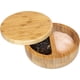 thumbnail image 5 of Recipientes para condimentos con cuchara incorporada, cuenco de bambú para sal y pimienta con tapa giratoria para un acceso rápido a sales y especias gourmet, diseño ecológico de doble cámara, 5 of 8