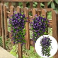 thumbnail image 2 of Ongmies Artificial Fake Hanging Flowers Plants for Outdoor Spring Decoration, Faux Violet Trailing Vines Hanging Flowers – Realistic Artificial Outdoor Spring Decoration, 2 of 5