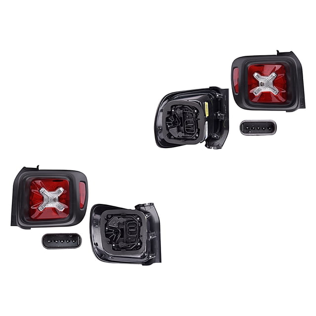 Par de Calaveras DEPO Filo Negro C/Leds 2015 A 2020 Jeep