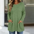thumbnail image 6 of cocolona Oversized Sweaters for Women Solid Color Long Sleeve Casual Crew Neck Tops Tunic Loose Blouses With Pockets, 6 of 6