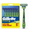 thumbnail image 1 of Rastrillo Gillette Prestobarba3 Sensitive con Aloe Vera, Piel Sensible, 8 pzas, 1 of 5