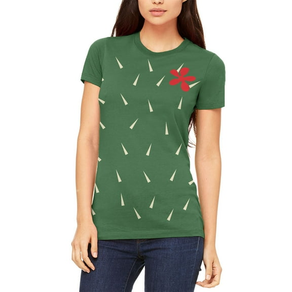 Halloween Women's Juniors Cactus Costume Short Sleeve Graphic Tee
