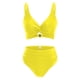 thumbnail image 5 of Traje de baño de bikini liso sin mangas para mujer, traje de baño push-up acolchado, conjuntos de blusa de traje de baño de poliéster para mujer, 5 of 6