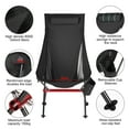thumbnail image 2 of Eurhowing Ultralight Portable Camping Chair, 350LBS Capacity Compact Foldable Lounge Chair with Carry Bag, Outdoor Chair for Camping, Hiking, Beach, Festivals (Black), 2 of 8