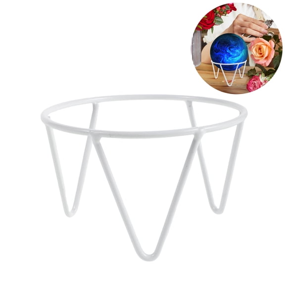 CTIRCHIU Large White Wrought Iron Outdoor Plant Stand, Metal Flower Pot Holder Sphere Pedestal for Patio Garden and Planter Decor