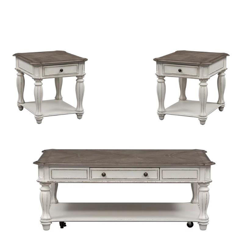 Table Set N Rustic White, White Coffee Table And End Tables Set