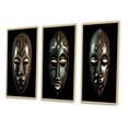 thumbnail image 3 of Designart "Traditional African Mask Ethnically Crafted IX" African Tribal Framed Wall Art Set Of 3 - Black African Tribal Frame Gallery Wall Set For Home Decor, 3 of 7