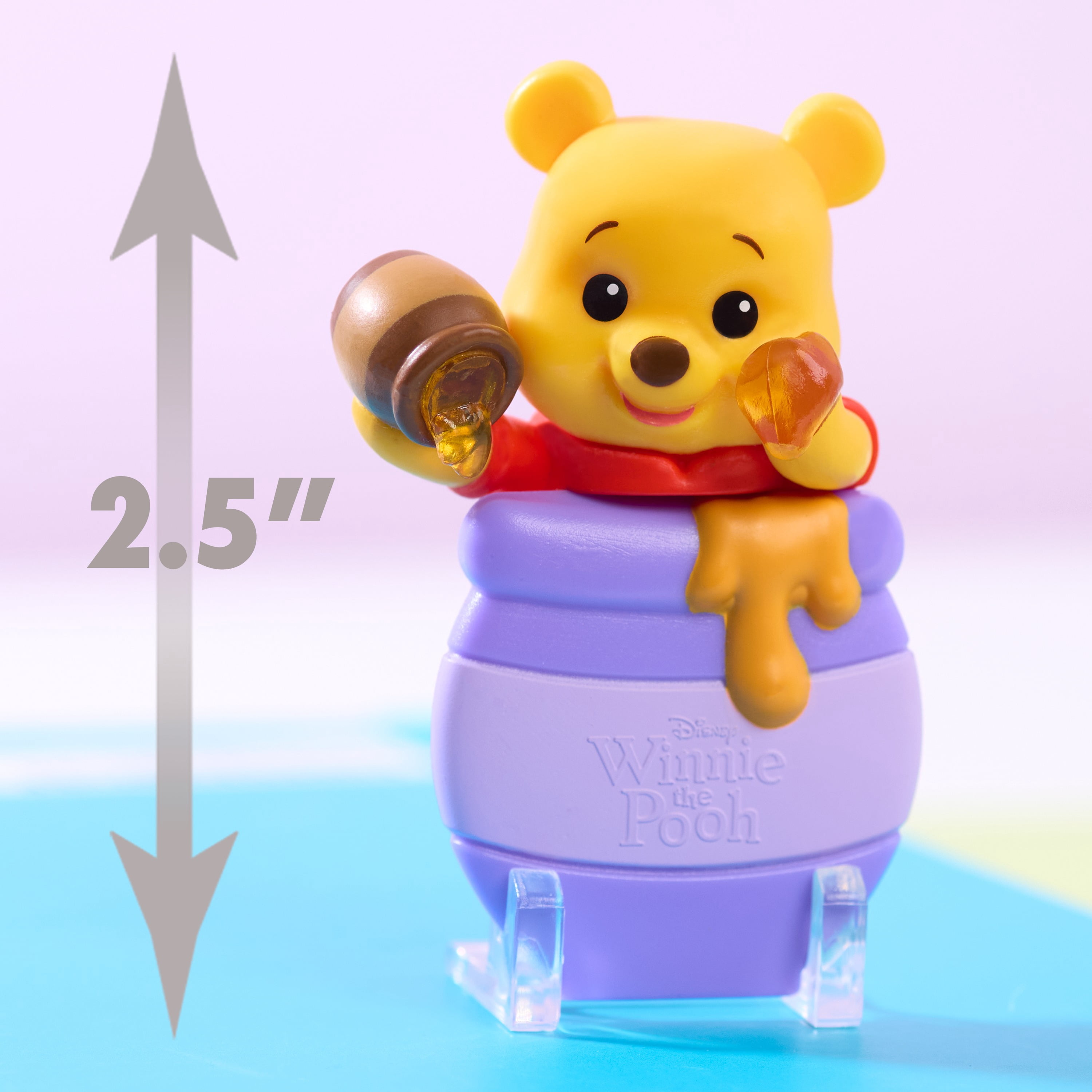 Disney Winnie the Pooh Attachmeez Blind Box Collectible Figure with Display Stand, Hangs off Books, Phones & More