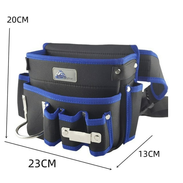 Pochette à Outils en Cuir Robuste pour Charpentiers et Menuisiers - Sac de Ceinture de Travail à Compartiments Multiples avec Sangle de Taille Réglable, Design Robuste pour Chantiers, Idéal pour Outils Professionnels pour Hommes