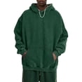 thumbnail image 2 of Men Hoodies Oversized Unisex Acid Wash Hoodie Vintage Cotton Sweatshirt Dark Green M, 2 of 7