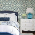 thumbnail image 3 of NuWallpaper Blue Florentine Tile Vinyl Peel And Stick Wallpaper, 216-in by 20.5-in, 30.75 Sq. ft. 1 count, 3 of 3