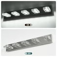 thumbnail image 6 of 31" Modern Chrome 5-Light LED Vanity Light, Square Acrylic Lampshades Wall Mount Fixture for Bathroom, Mirror Lighting, 6 of 9