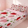 thumbnail image 2 of Erosebridal Cute Strawberry Zipper Queen Comforter Set with Fitted Sheet and 2 Pillowcases, Kawaii Fruit Zipper Bedding Set, Pink Reversible, Soft Strawberry, Pink Reversible, 2 of 7