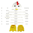 thumbnail image 3 of GiLiling Toddler Chicken Plush Hooded Full Body Jumpsuit With Matching Foot Soft Fuzzy Animal For Kids (White, 3-6 Months), 3 of 9