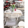 thumbnail image 6 of Outdoor Tablecloth with Umbrella Hole Zipper Brown Stripe Round Tablecloth 60" Waterproof Outside Table Cloth Modern Rustic Horizontal Brown Striped Patio Table Cover Tablecloths for Picnic Party, 6 of 8