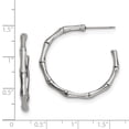 thumbnail image 2 of Stainless Steel Polished J Hoop Earrings, 2 of 7