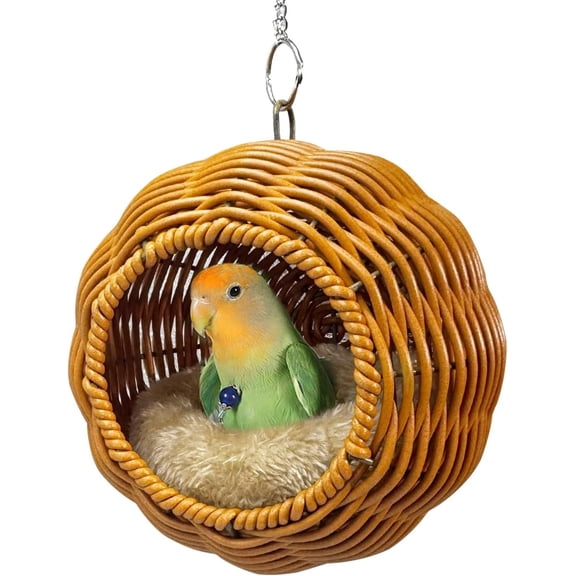 Chewproof Steel Frame Bird House for Cage, Washable Small Bird Nest with Cushion, for Lovebird Canary Budgie