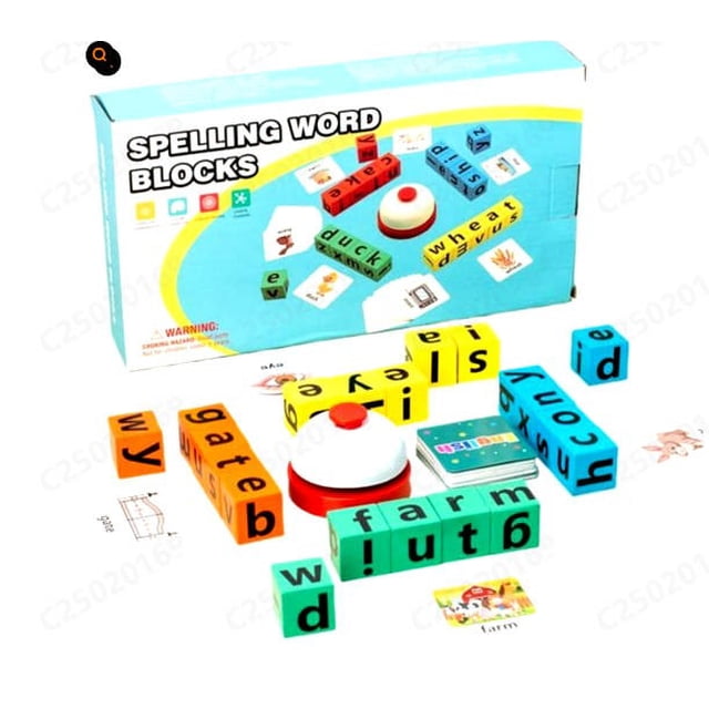 Letter Dice Set, Word Building Game Featuring Timer, Includes 60 Cubes with Rounded Edges, Spelling, Vocabulary, and Strategy for Family Game Nights, Classrooms, Travel
