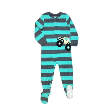 Carter's Boy's Monster 4 Wheel Truck Fleece Footed Pajama Sleeper, Size 4
